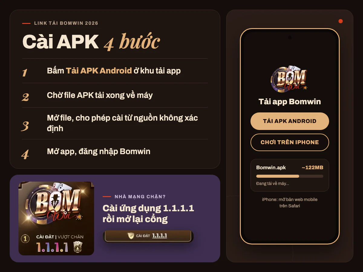 Nút tải file APK Bomwin cho điện thoại Android