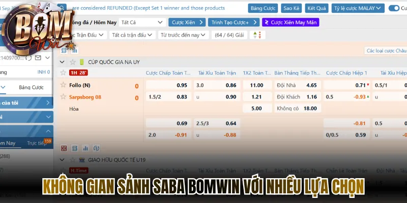 Không gian sảnh Saba Bomwin với nhiều lựa chọn