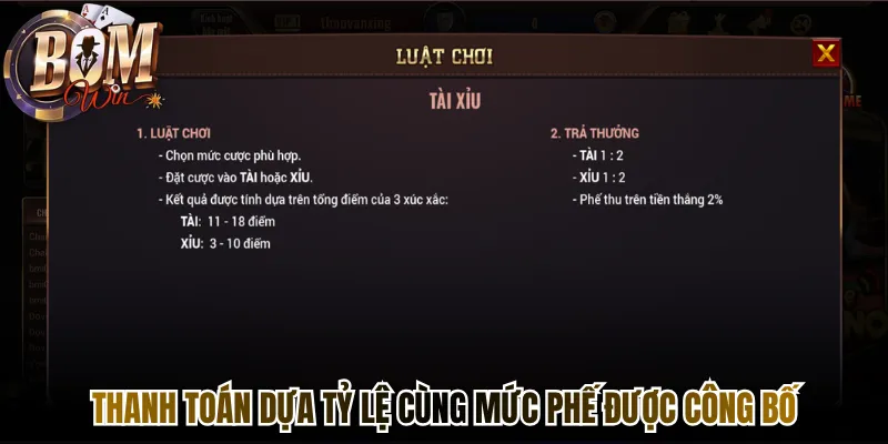 Thanh toán dựa tỷ lệ cùng mức phế được công bố