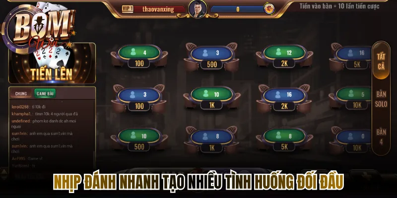 Nhịp đánh nhanh tạo nhiều tình huống đối đầu