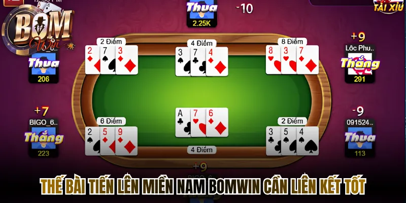 Thế bài tiến lên miền Nam Bomwin cần liên kết tốt