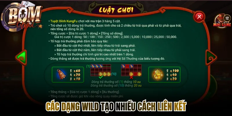 Các dạng Wild tạo nhiều cách liên kết
